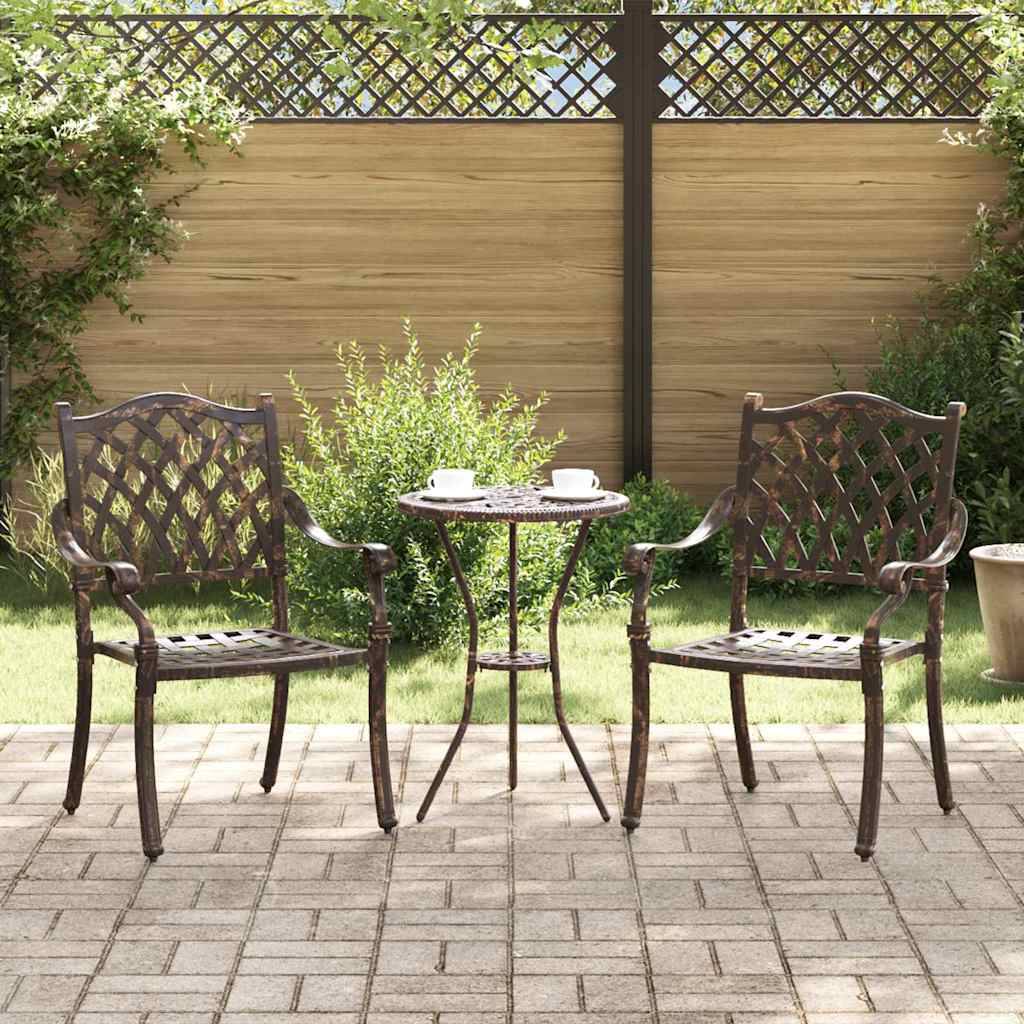 Chaise de jardin aluminium bronze 56 x 55 x 92,5 cm (Lot de 2) - PANGIVO - Image 1