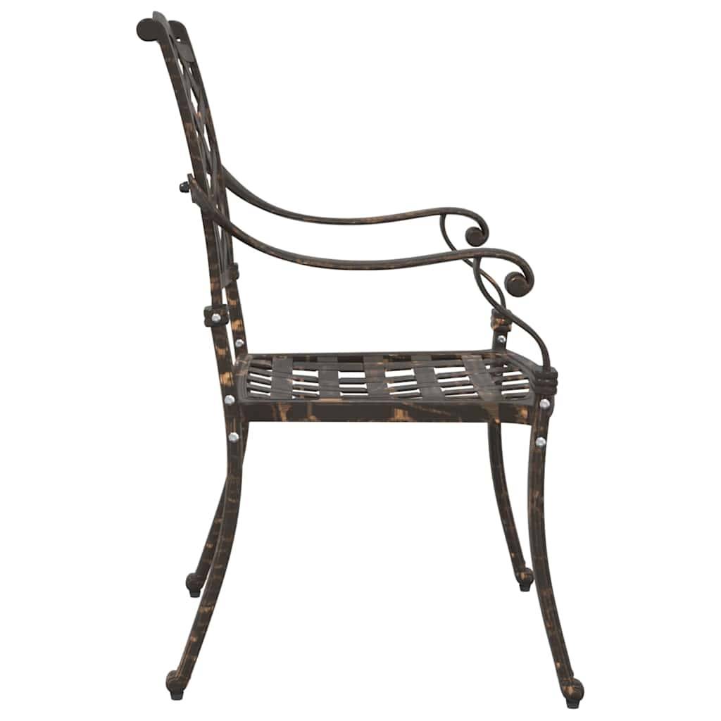 Chaise de jardin aluminium bronze 56 x 55 x 92,5 cm (Lot de 2) - PANGIVO - Image 5