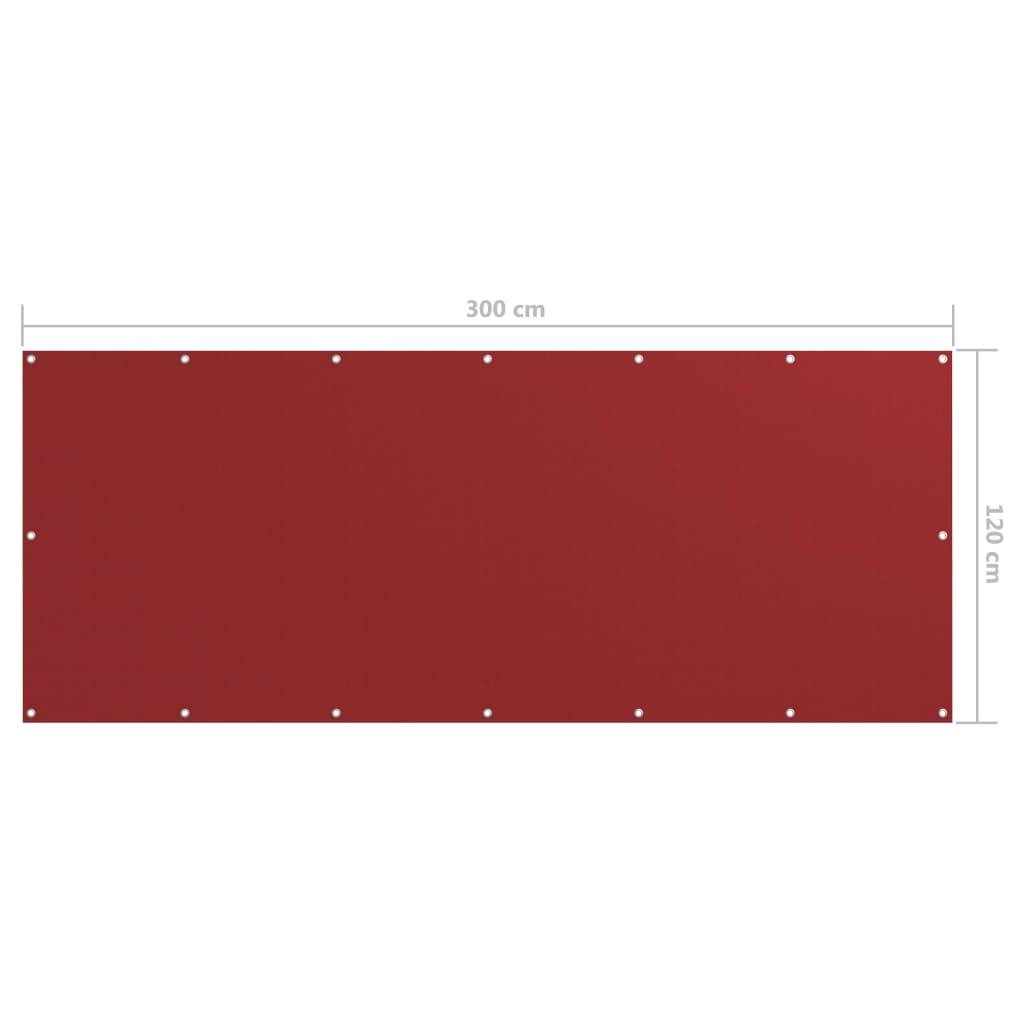 Helloshop26 - Écran de balcon brise pare vue protection confidentialité 120 x 300 cm tissu oxford rouge - Imagen 5