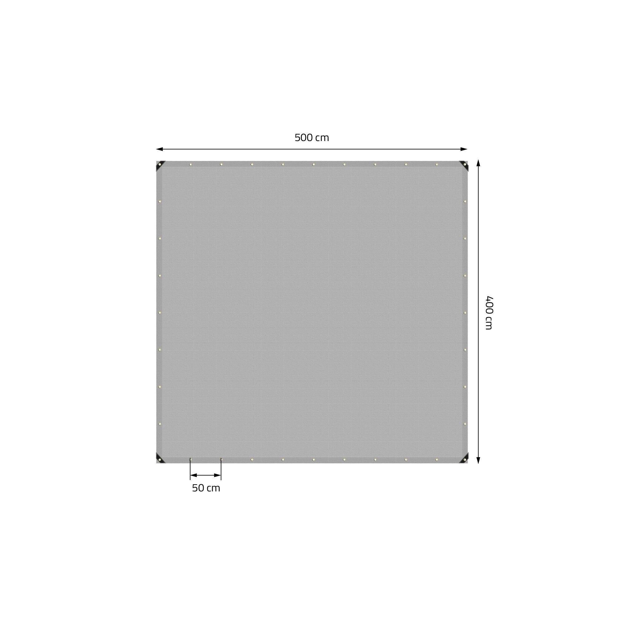 Ecd-Germany - Bâche de Protection Premium avec Œillets + 10 Crochets, 5x4m 20m², 650g/m², Grise, Tissu PVC, Indéchirable, Imperméable - Imagen 5
