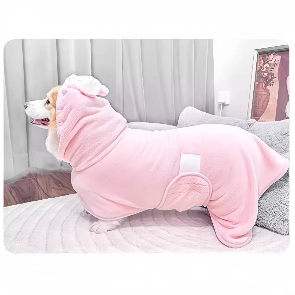 IntiMeg - Serviette de bain pour chien rose - IntiMeg - Image 3