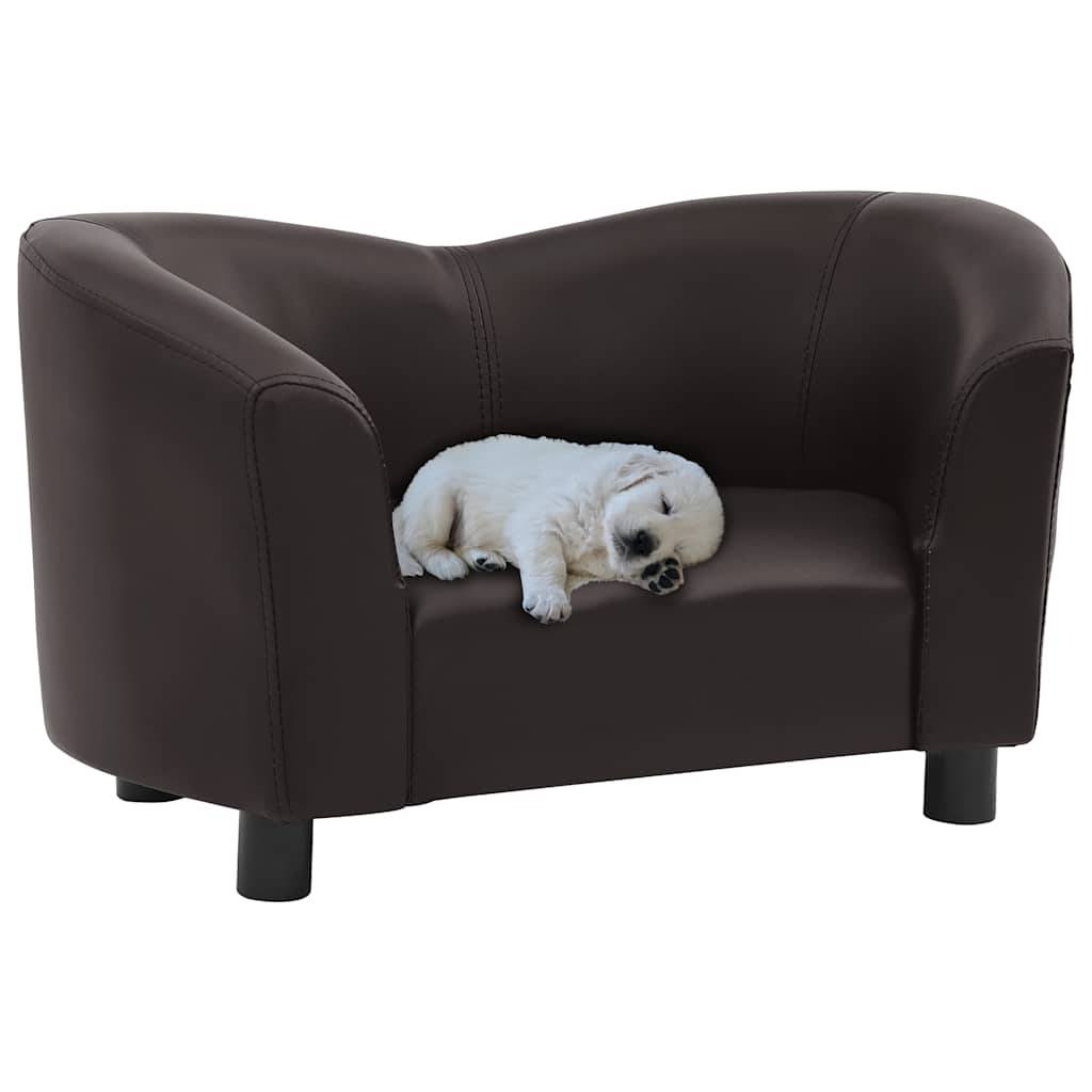 Vidaxl - Canapé pour chien Marron 67x41x39 cm Similicuir vidaXL 170947 - Imagen 1