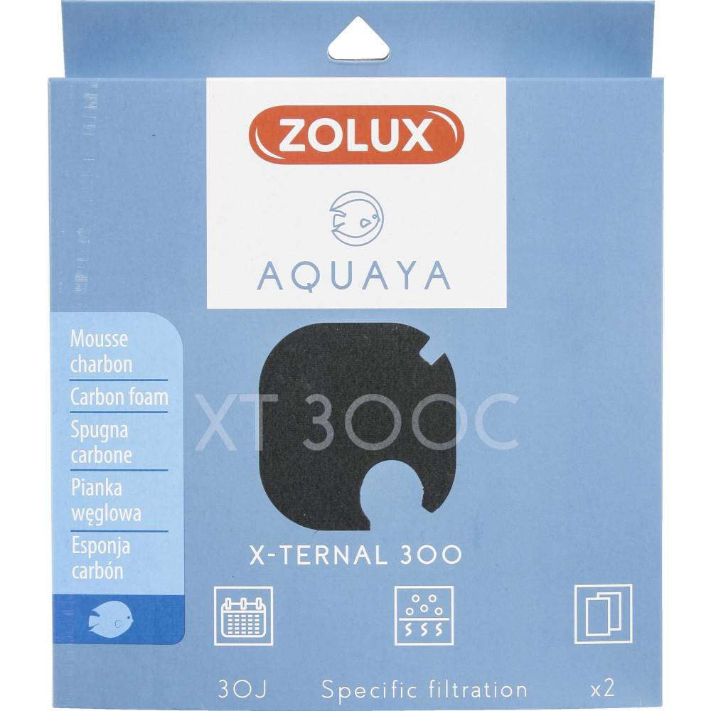 Zolux - Filtre pour pompe x-ternal 300, filtre XT 300 C mousse charbon x 2. pour aquarium. - Image 1