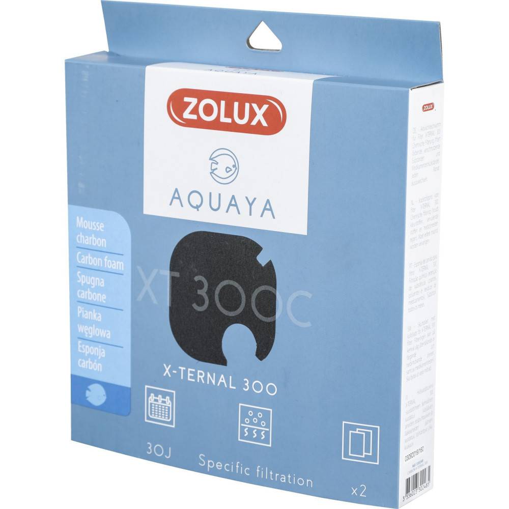 Zolux - Filtre pour pompe x-ternal 300, filtre XT 300 C mousse charbon x 2. pour aquarium. - Image 3
