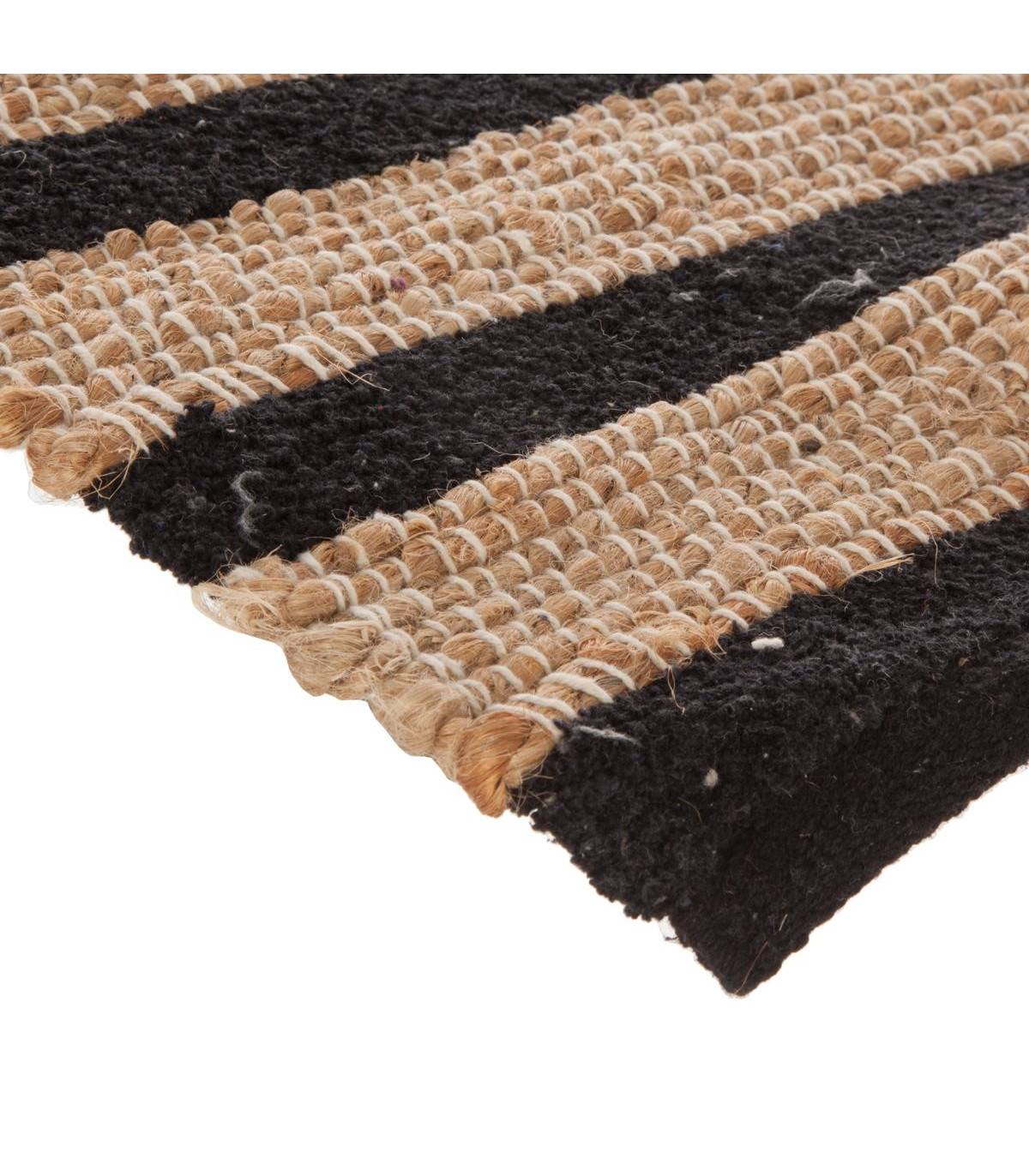 Tapis décoratif en Jute avec motif en coton 60 x 90 cm - Imagen 2