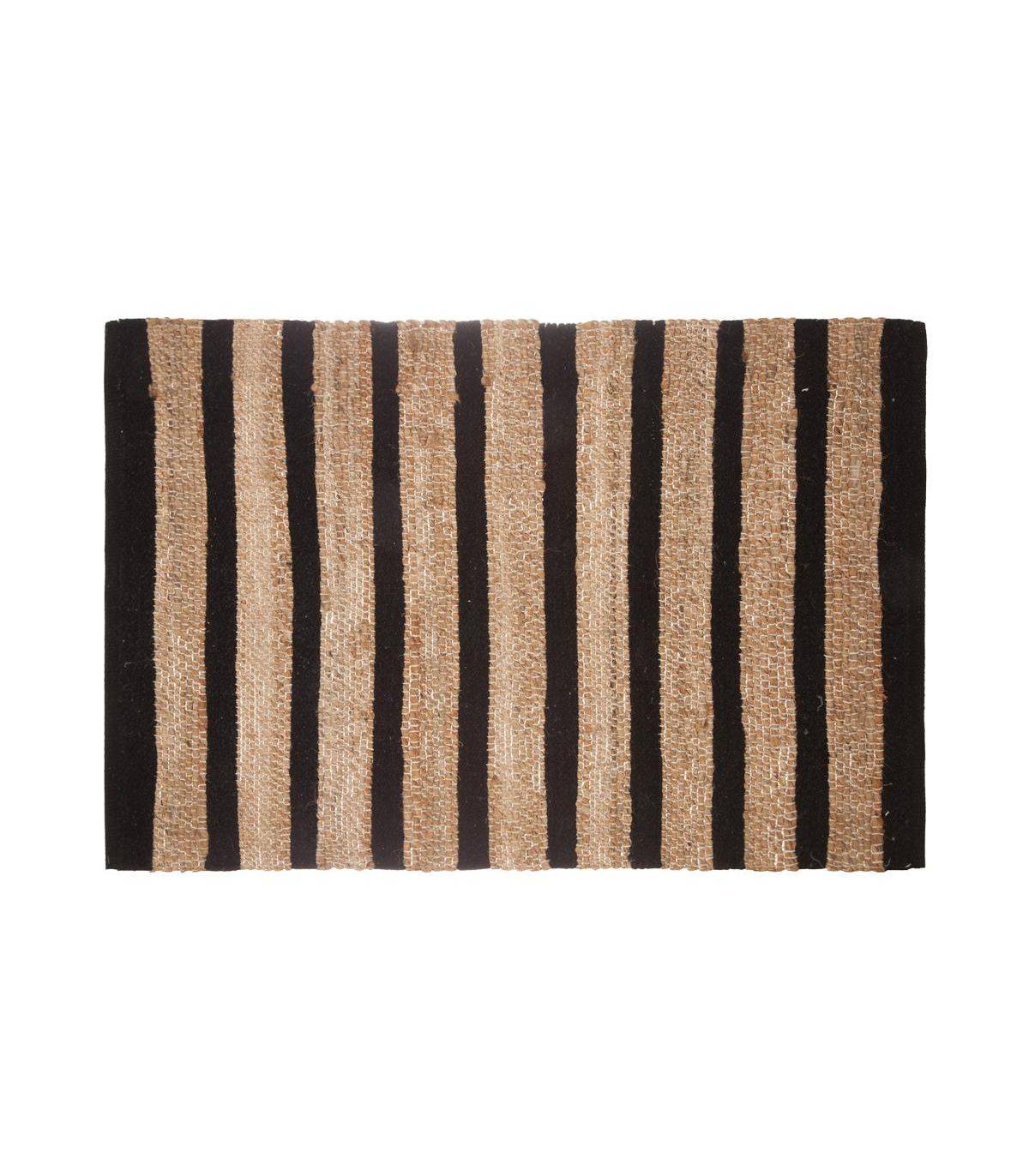 Tapis décoratif en Jute avec motif en coton 60 x 90 cm - Imagen 1