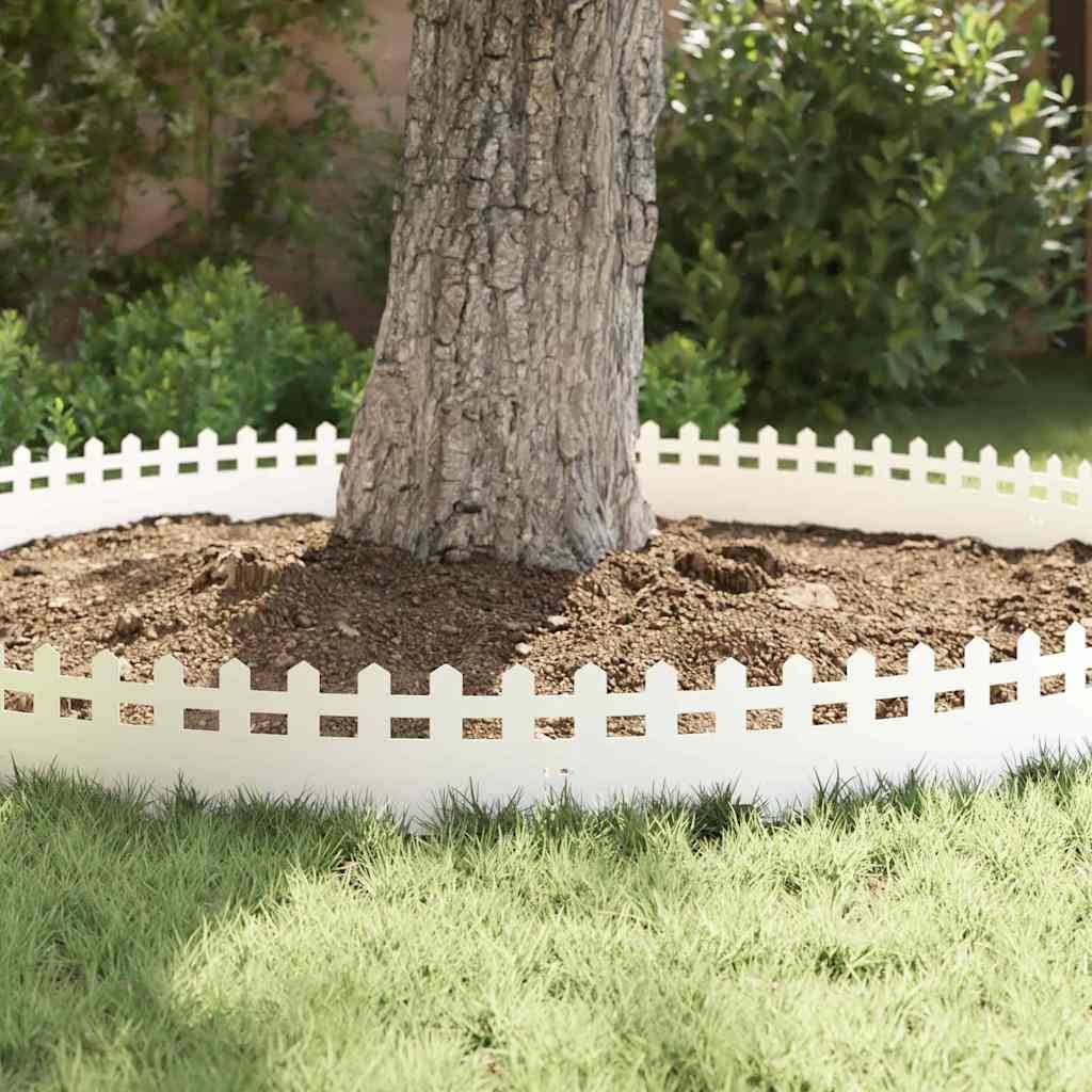 Bordure de jardin 10 pcs acier blanc pour plates-bandes aménagement moderne 103x22cm - ComfortXL Outdoor Living - Image 5