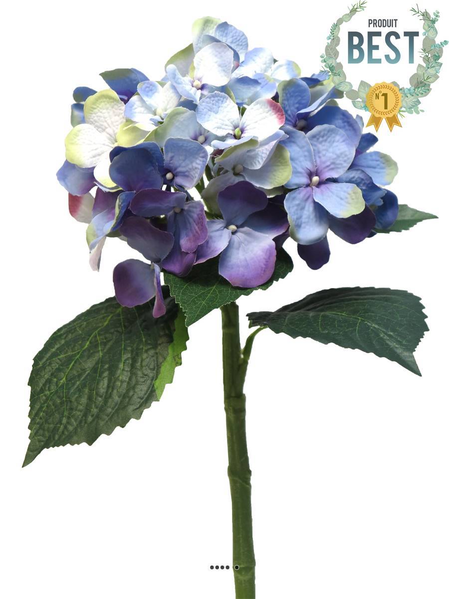 Artificielles - Hortensia artificiel en branche, H 48 cm Mauve violet - BEST - couleur: Mauve violet - Imagen 1