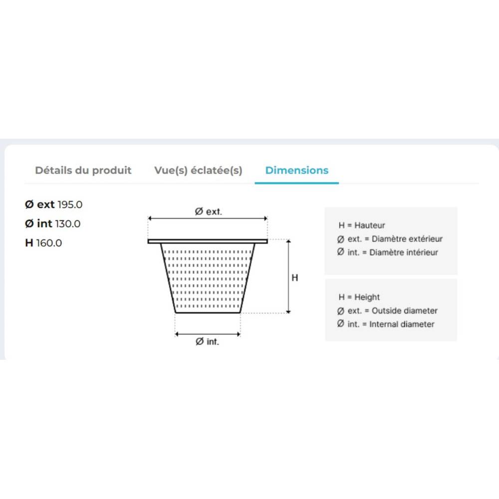Panier de skimmer avec poignée compatible pour OWM A-5250-524 - Imagen 2
