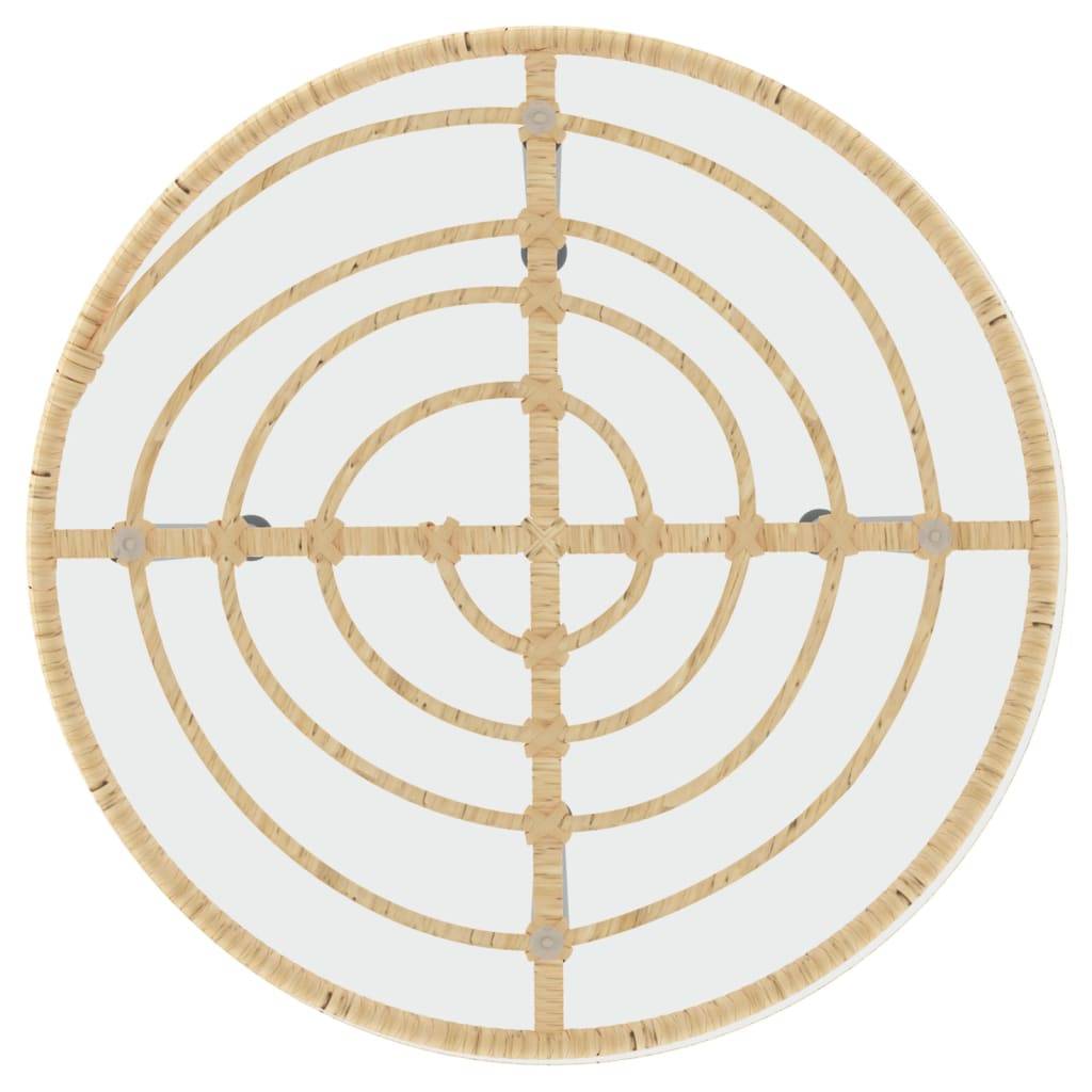 ComfortXL - Salon de Jardin 4 Personnes Résine Tressée Compact Table Ronde Verre Brun – ComfortXL Outdoor Living - Image 9