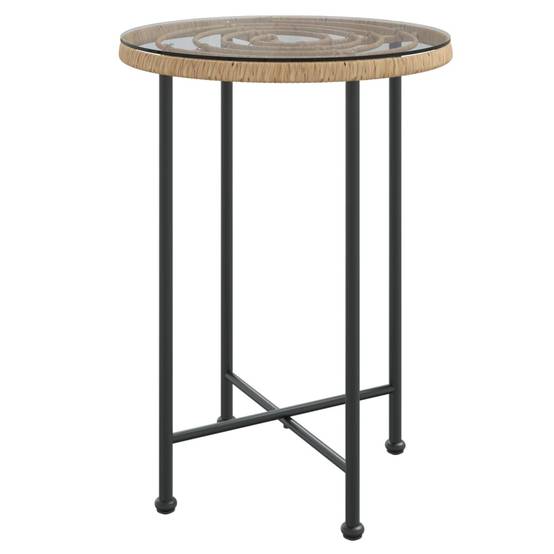 ComfortXL - Salon de Jardin 4 Personnes Résine Tressée Compact Table Ronde Verre Brun – ComfortXL Outdoor Living - Image 8