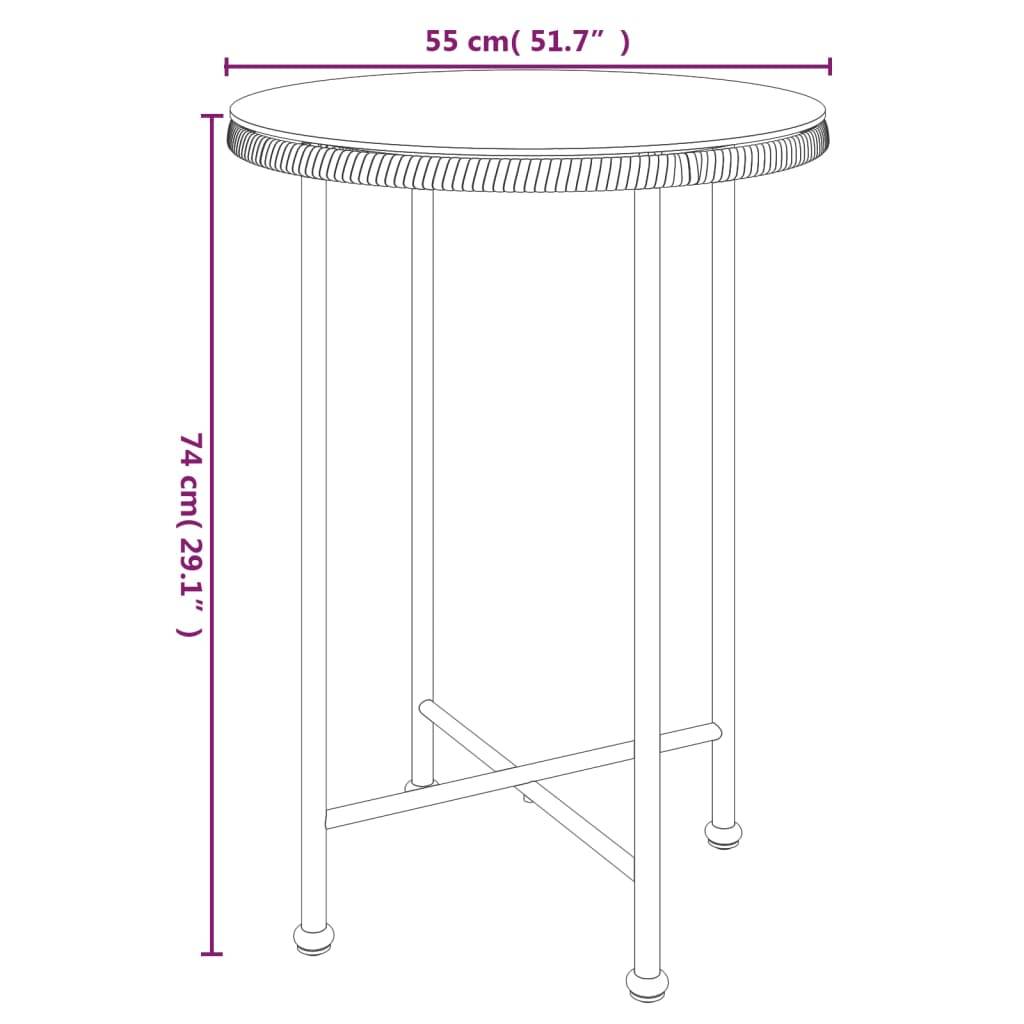 ComfortXL - Salon de Jardin 4 Personnes Résine Tressée Compact Table Ronde Verre Brun – ComfortXL Outdoor Living - Image 3