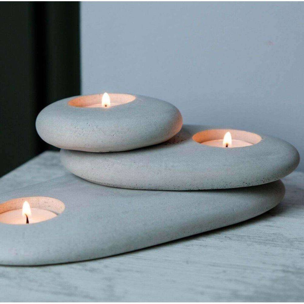 Hanah Home - Bougeoire en béton Ovoid - Imagen 2