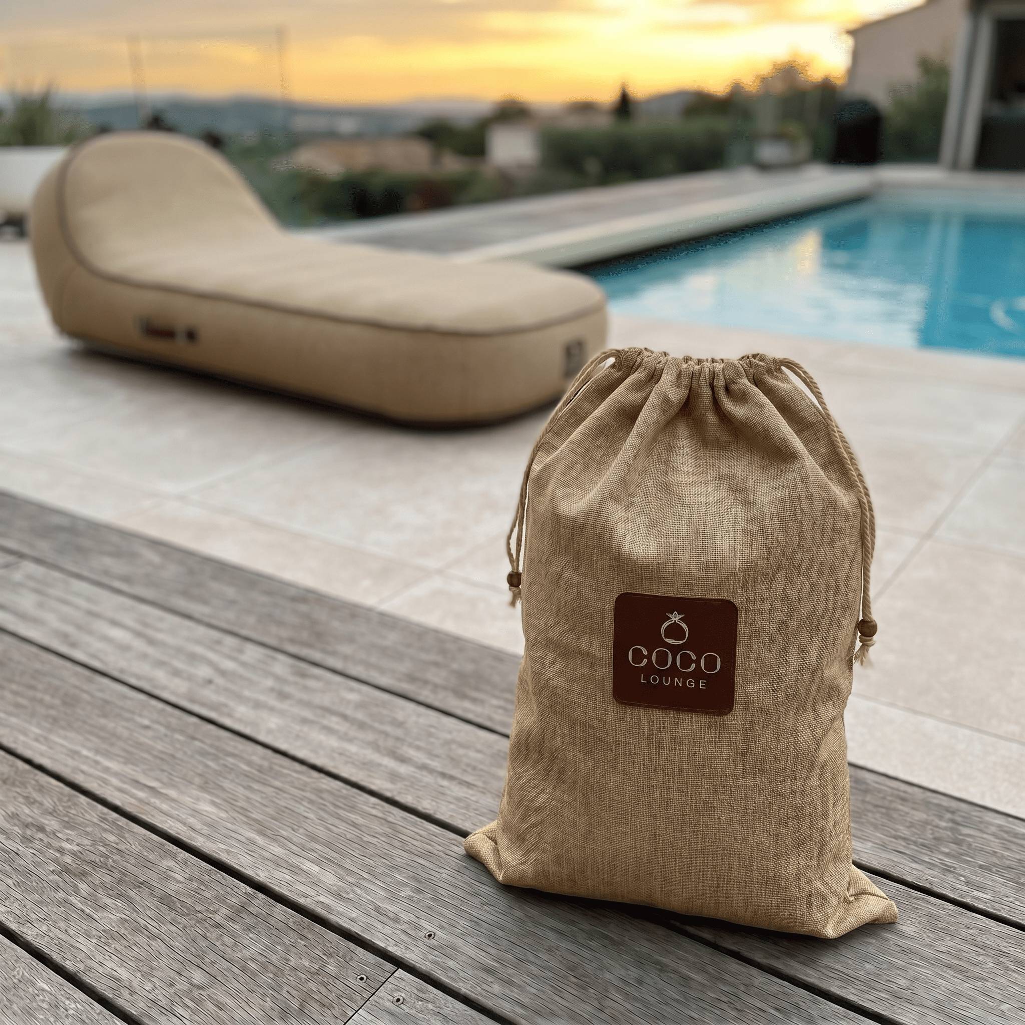 Coco Lounge - Coco Lounge Transat gonflable PALMA Collection - couleur toile de jute - Image 3