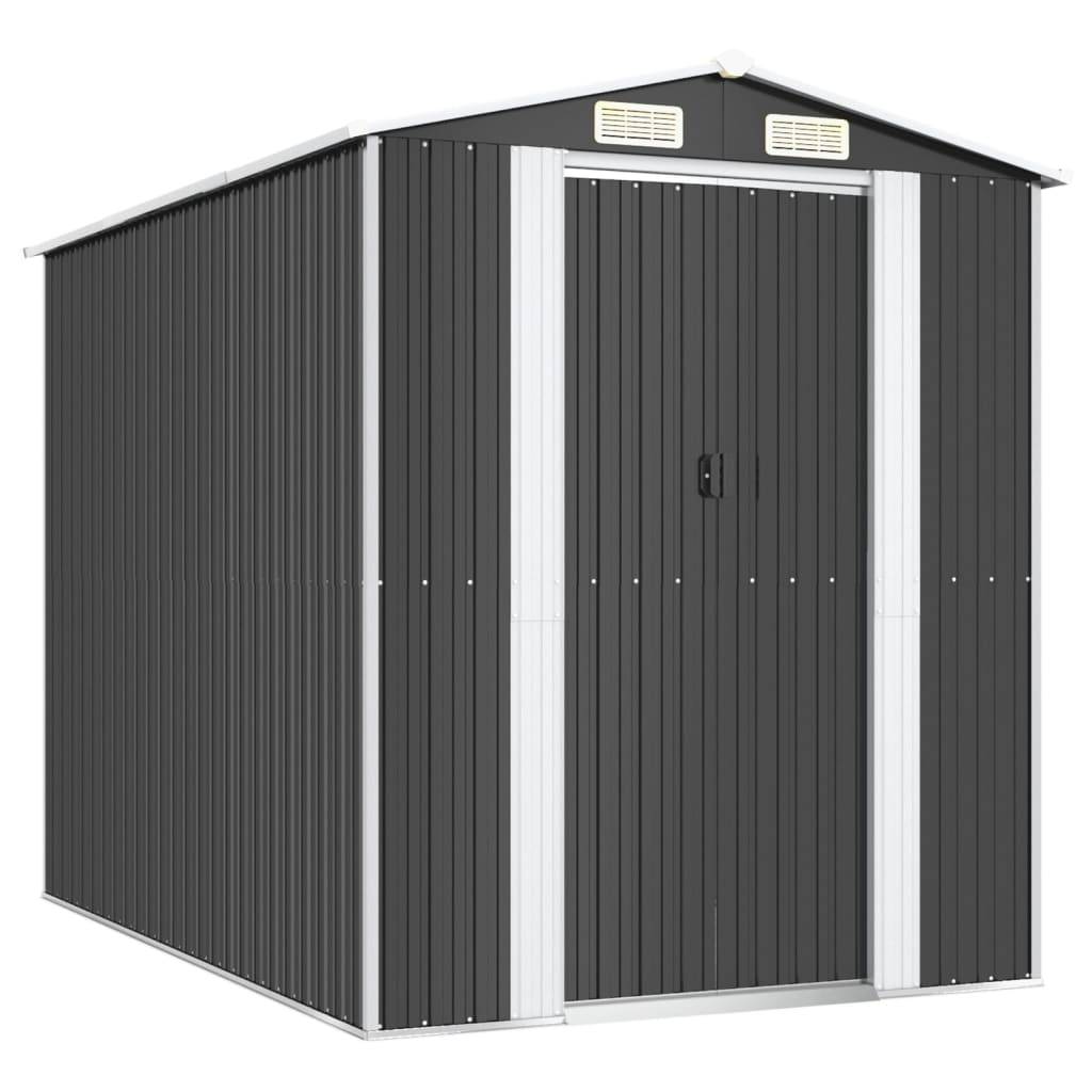 PANGIVO - Abri de jardin avec porte coulissante - Acier galvanisé anthracite - 192x274x223 cm - Surface au sol 5,26m² - PANGIVO - Image 1