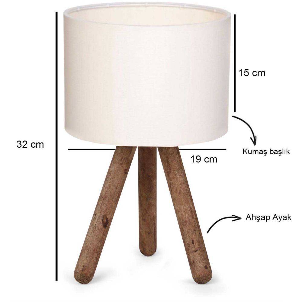 Hanah Home - Lampe à poser en bois et tissu Carla - Imagen 3