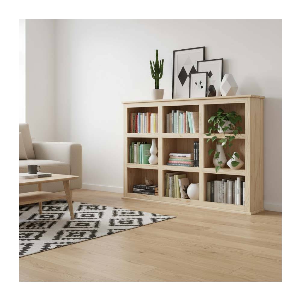 Aubry Gaspard - Bibliothèque en bois brut 9 cases - Imagen 2