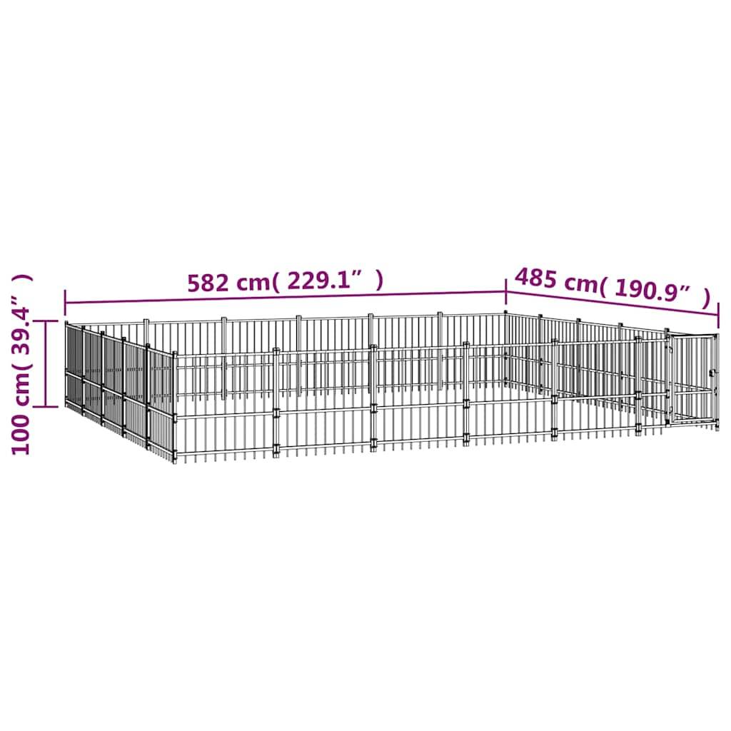 Vidaxl - Chenil d'extérieur pour chiens Acier 28,23 m² vidaXL 3124636 - Imagen 6