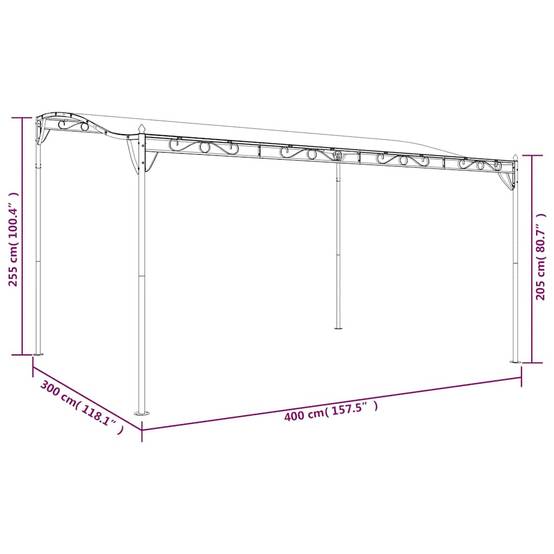 ComfortXL - Auvent de Porte Acier Toit Incurvé Design Moderne pour Extérieur Jardin Anthracite 4x3 m – ComfortXL Outdoor Living - Image 9