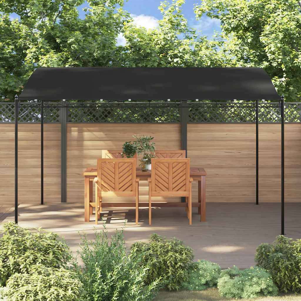 ComfortXL - Auvent de Porte Acier Toit Incurvé Design Moderne pour Extérieur Jardin Anthracite 4x3 m – ComfortXL Outdoor Living - Image 3