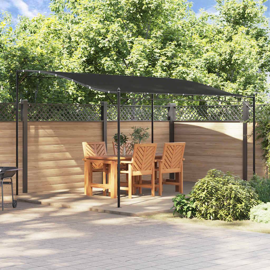 ComfortXL - Auvent de Porte Acier Toit Incurvé Design Moderne pour Extérieur Jardin Anthracite 4x3 m – ComfortXL Outdoor Living - Image 1