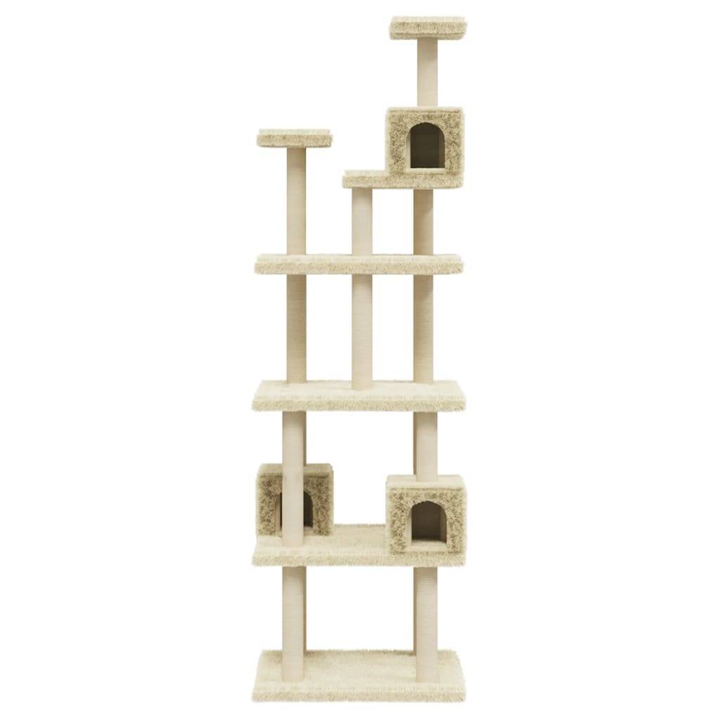 Vidaxl - Arbre à chat avec griffoirs en sisal Crème 188 cm vidaXL 171488 - Imagen 5