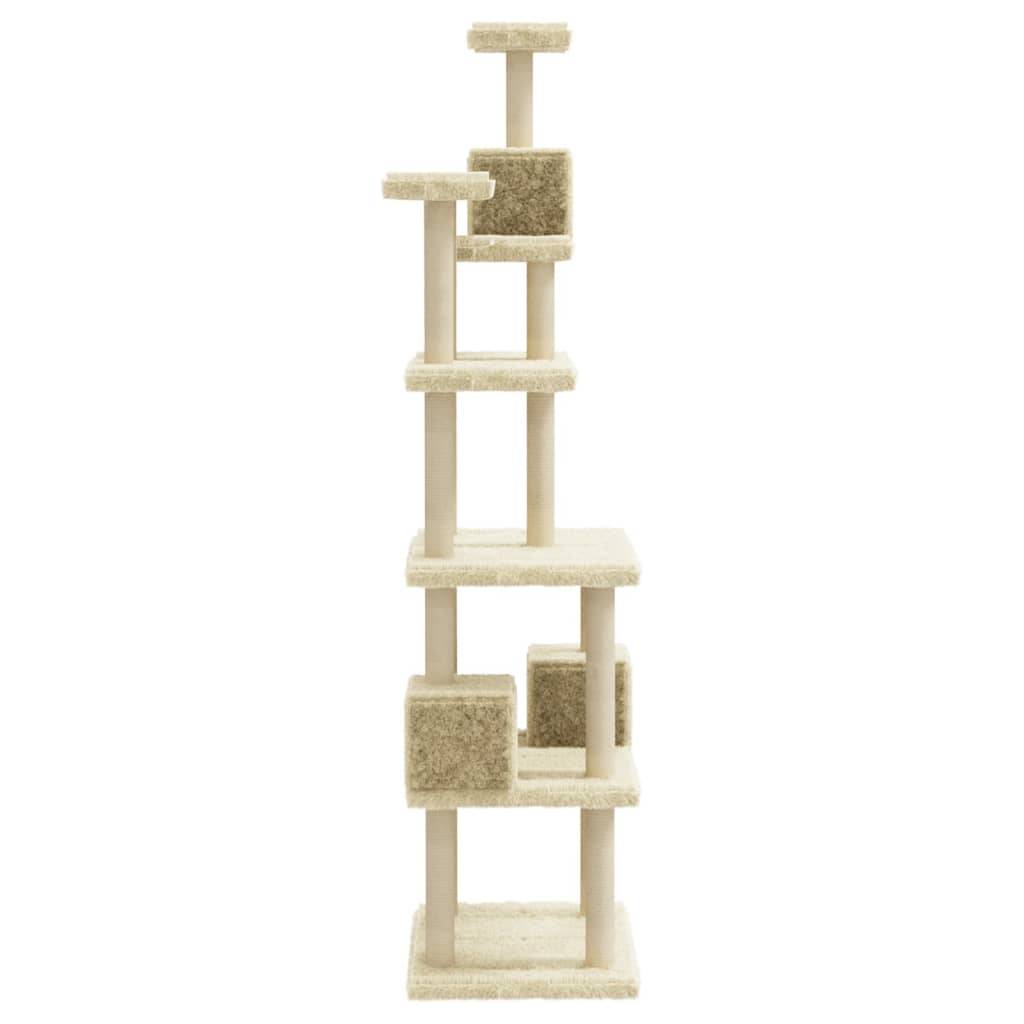 Vidaxl - Arbre à chat avec griffoirs en sisal Crème 188 cm vidaXL 171488 - Imagen 6