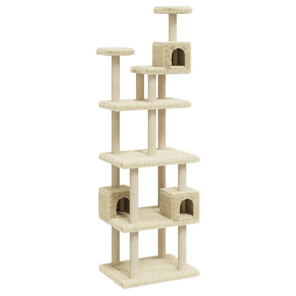 Vidaxl - Arbre à chat avec griffoirs en sisal Crème 188 cm vidaXL 171488 - Imagen 2