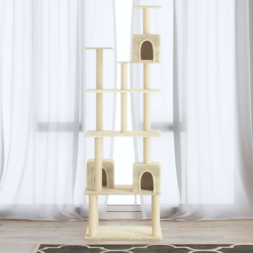 Vidaxl - Arbre à chat avec griffoirs en sisal Crème 188 cm vidaXL 171488 - Imagen 1