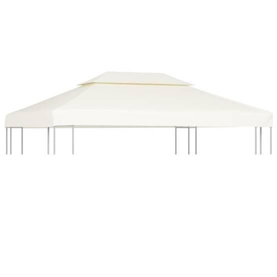 Toile de Rechange Tonnelle 3x4m Polyester 310g/m² Imperméable pour Jardin Double Toit Blanc Crème - ComfortXL Outdoor Living - Image 1