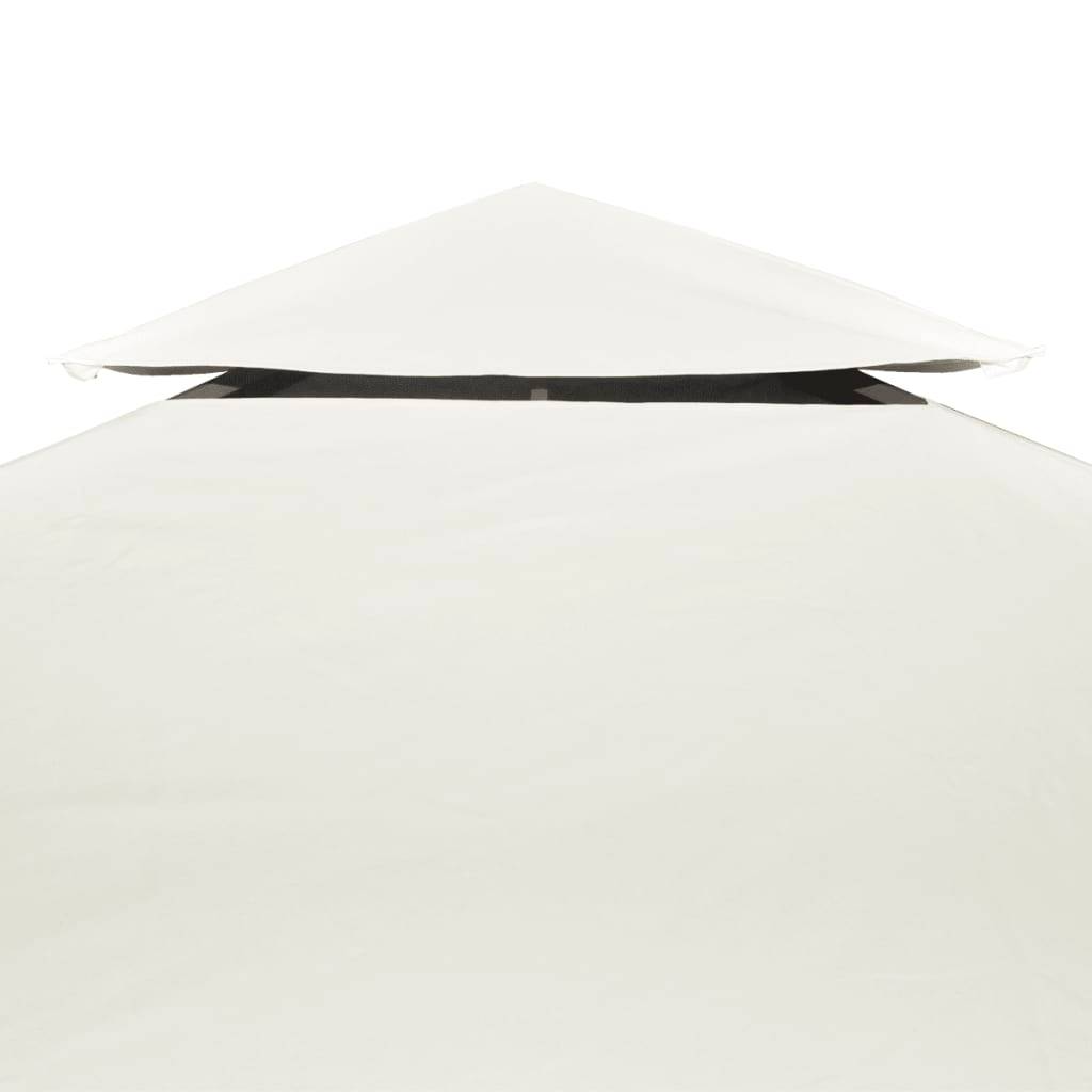 Toile de Rechange Tonnelle 3x4m Polyester 310g/m² Imperméable pour Jardin Double Toit Blanc Crème - ComfortXL Outdoor Living - Image 3