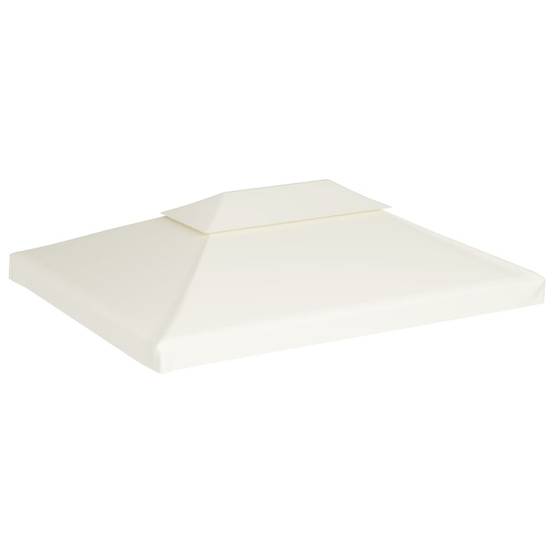 Toile de Rechange Tonnelle 3x4m Polyester 310g/m² Imperméable pour Jardin Double Toit Blanc Crème - ComfortXL Outdoor Living - Image 2