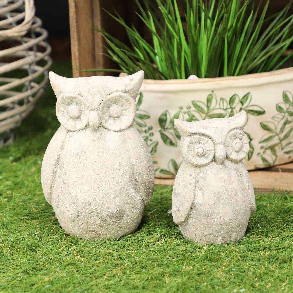 Figurine Hibou Déco Jardin Noël 20cm Beige, état Impeccable