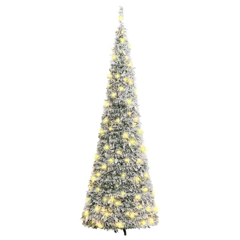 Sapin de Noël | Arbre de Noël artificiel escamotable avec neige floquée 150 LED Maison Chic - Image 5