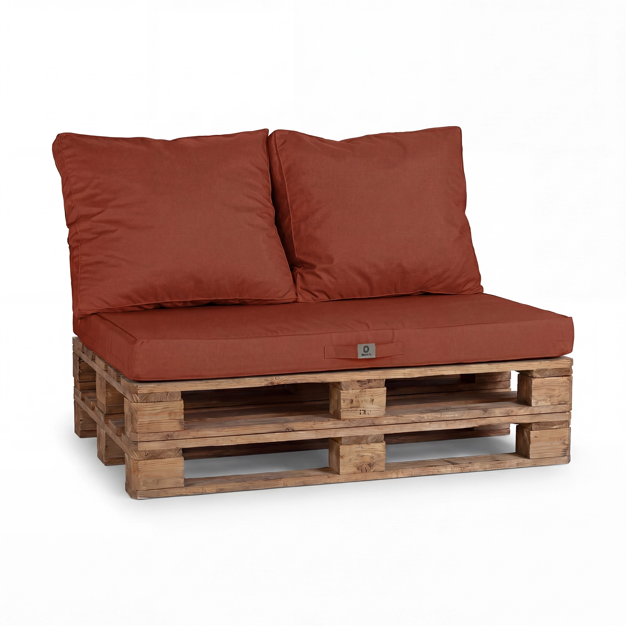 Lot de 3 coussins pour palette déhoussables en polyester terracotta - Déco arts - Image 1