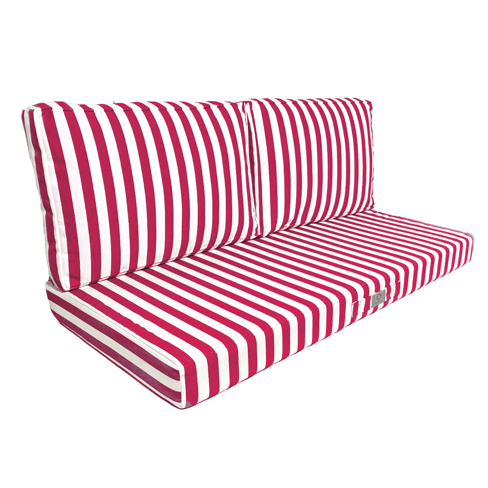 Coussins pour salon de jardin déhoussable 100x50cm Rayure rouge - Déco arts