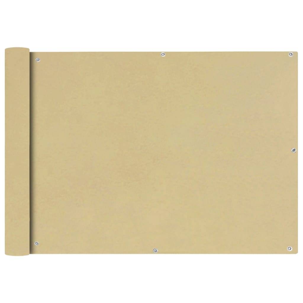 Helloshop26 - Écran de balcon brise pare vue protection confidentialité en tissu oxford 75 x 400 cm beige - Imagen 1