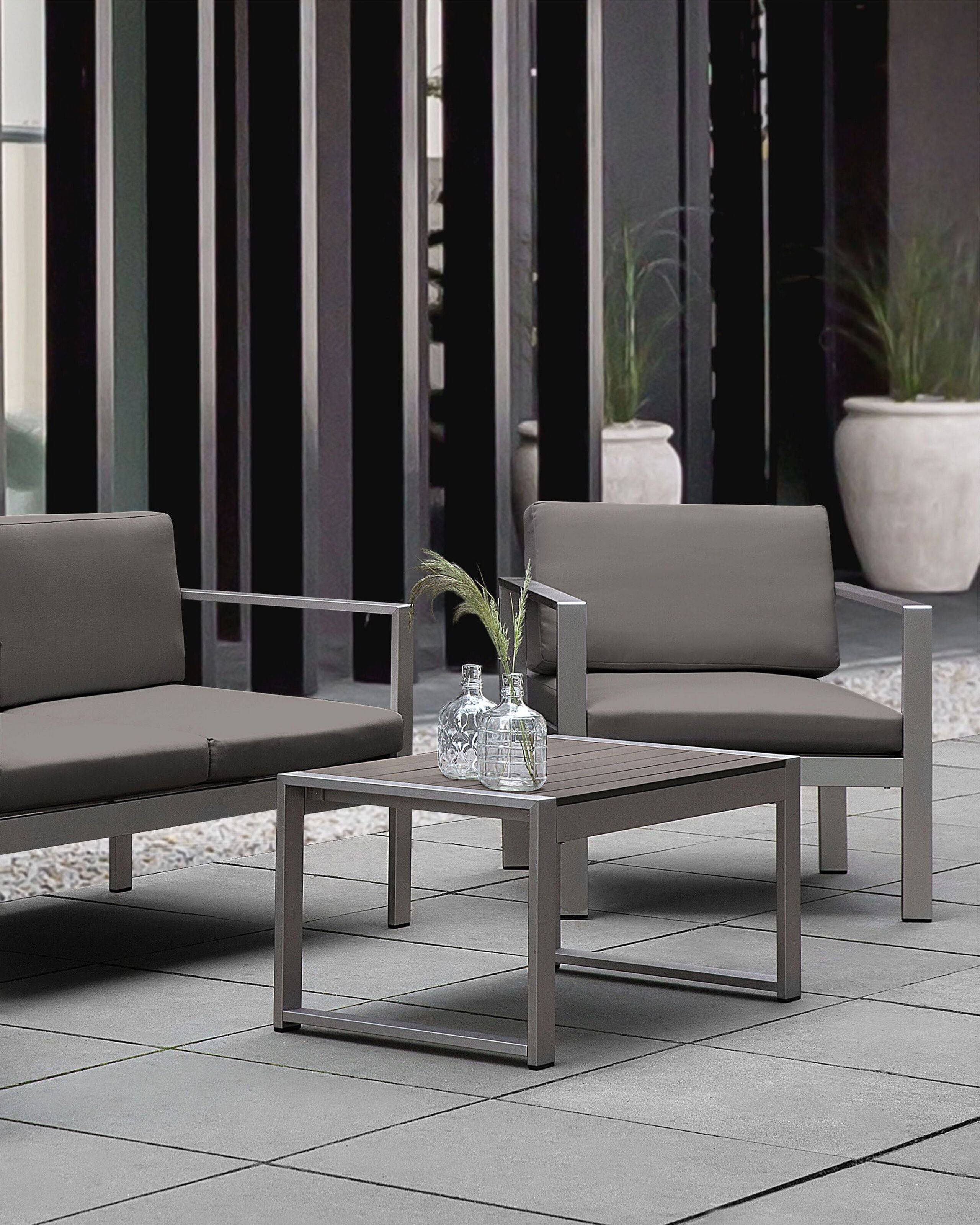 Beliani - Fauteuil Aluminium Gris foncé SALERNO - Beliani - Imagen 1