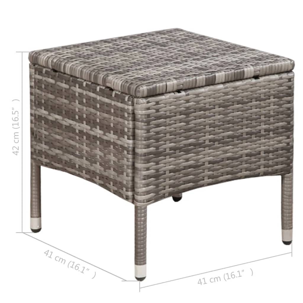 Ensemble chaise et tabouret résine tressée gris 58 x 61 x 88 cm - PANGIVO - Image 6