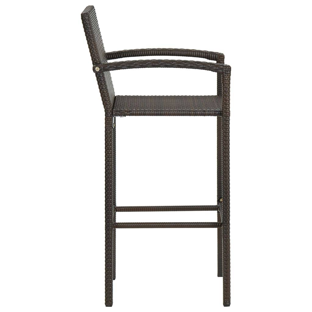 Helloshop26 - Ensemble de bar de jardin 5 pièces résine tressée marron - Imagen 7