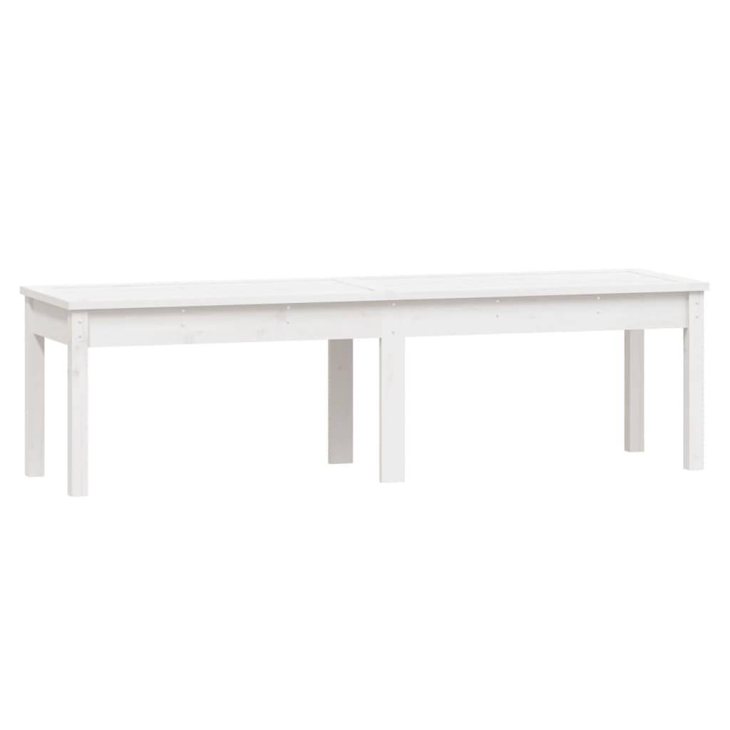 Helloshop26 - Banc de jardin meuble de patio d'extérieur terrasse à 2 places blanc 159,5 x 44 x 45 cm bois massif pin - Imagen 1