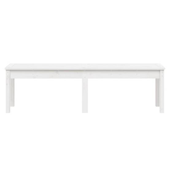 Helloshop26 - Banc de jardin meuble de patio d'extérieur terrasse à 2 places blanc 159,5 x 44 x 45 cm bois massif pin - Imagen 2