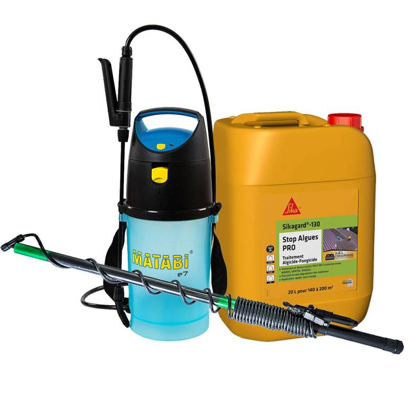 Matabi - MATABI Pulvérisateur électrique à batterie E7 5L + Lance télescopique 5,4m + Stop Algues PRO Sikagard-130 20L SIKA
