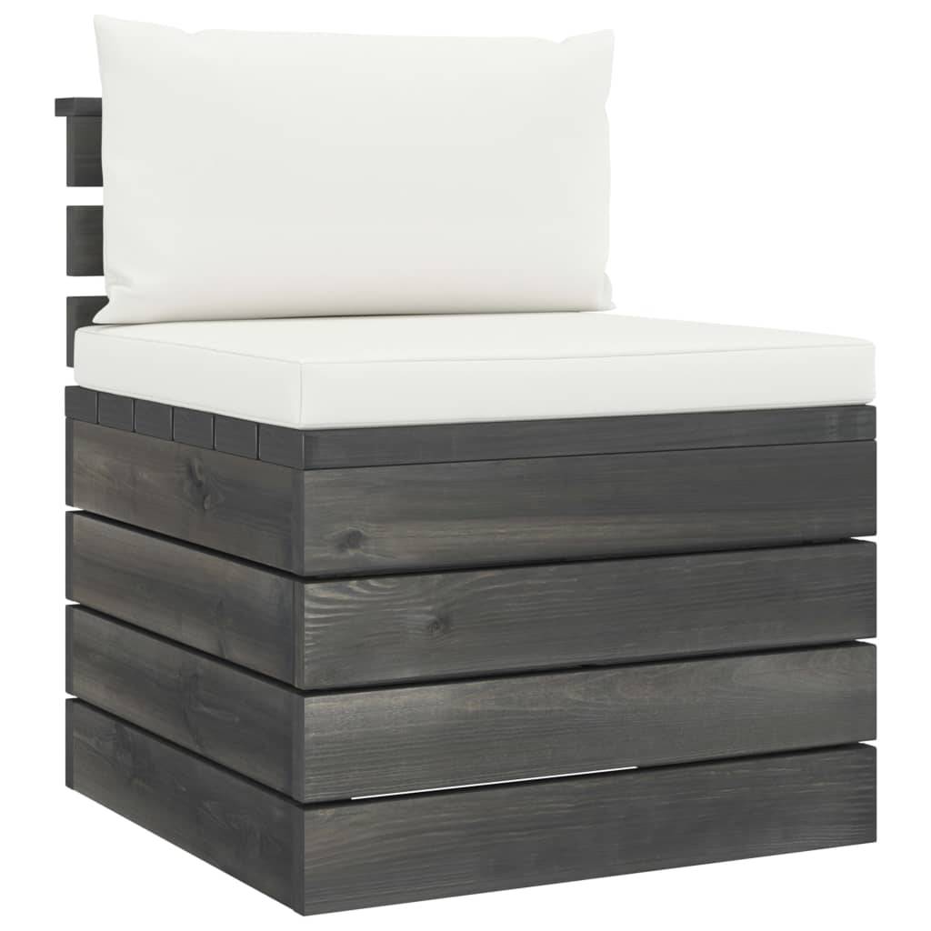 Helloshop26 - Salon de jardin palette meuble d'extérieur ensemble de mobilier 6 pièces avec coussins bois de pin massif - Imagen 3