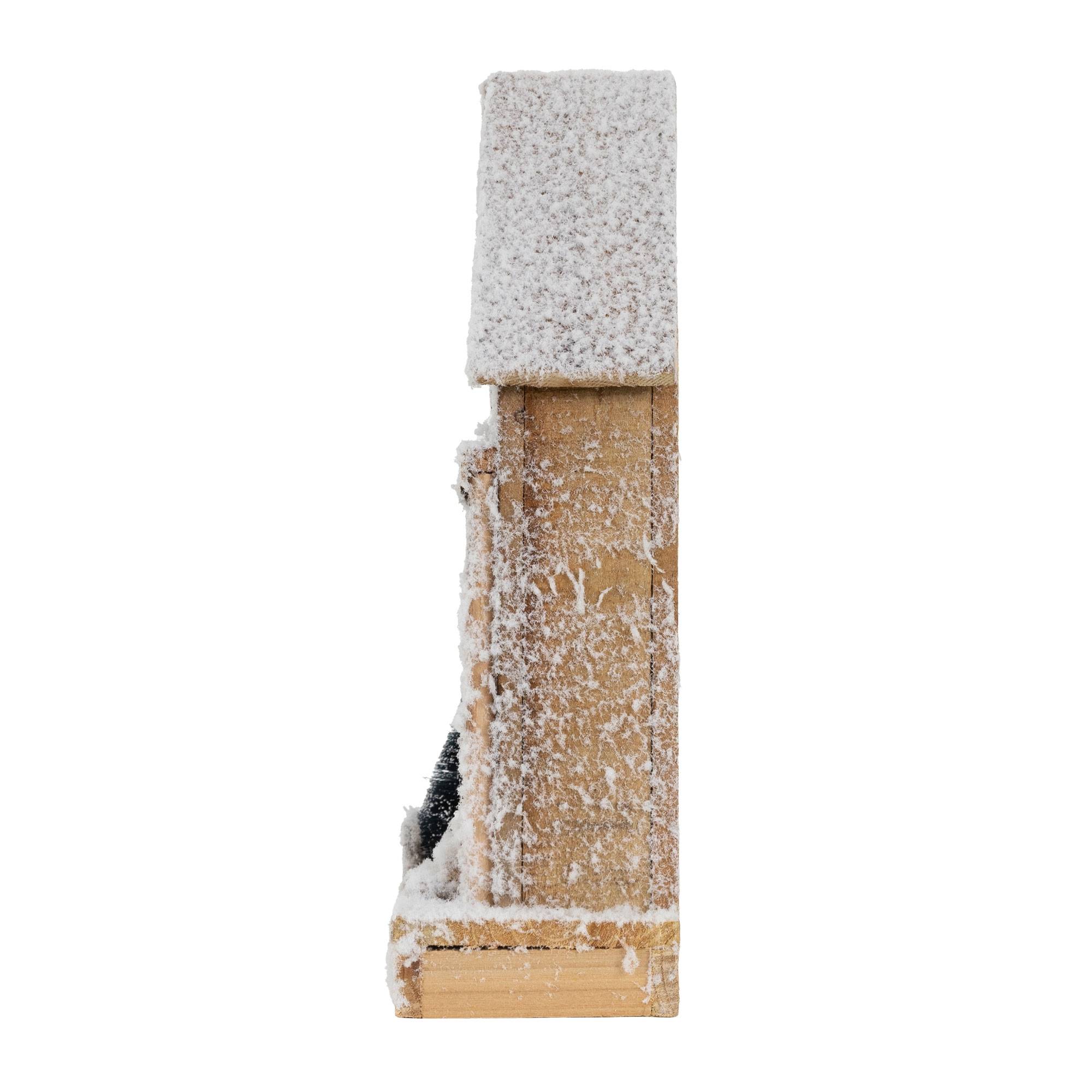 Ecd-Germany - Maison de Noël décoration hiver LED ornement en bois avec minuterie 21x11x38 cm - Imagen 3