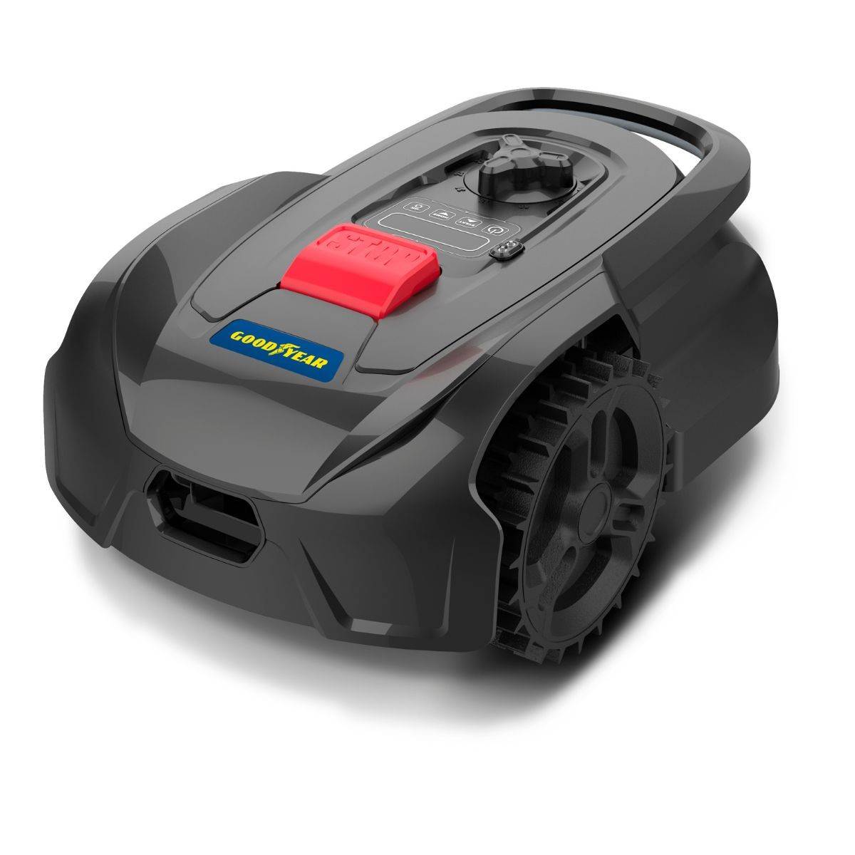 Robot Tondeuse Sans fil 500m2 Installation facile 3 lames Mulching Coupe Ø18cm 45% Retour à la base Autonome GOODYEAR
