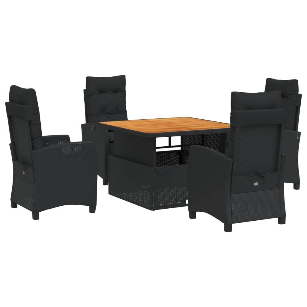 ComfortXL - Salon de Jardin Lounge 4 Places Table Haute/Basse Réglable et Fauteuils Inclinables Noir – ComfortXL Outdoor Living - Image 2