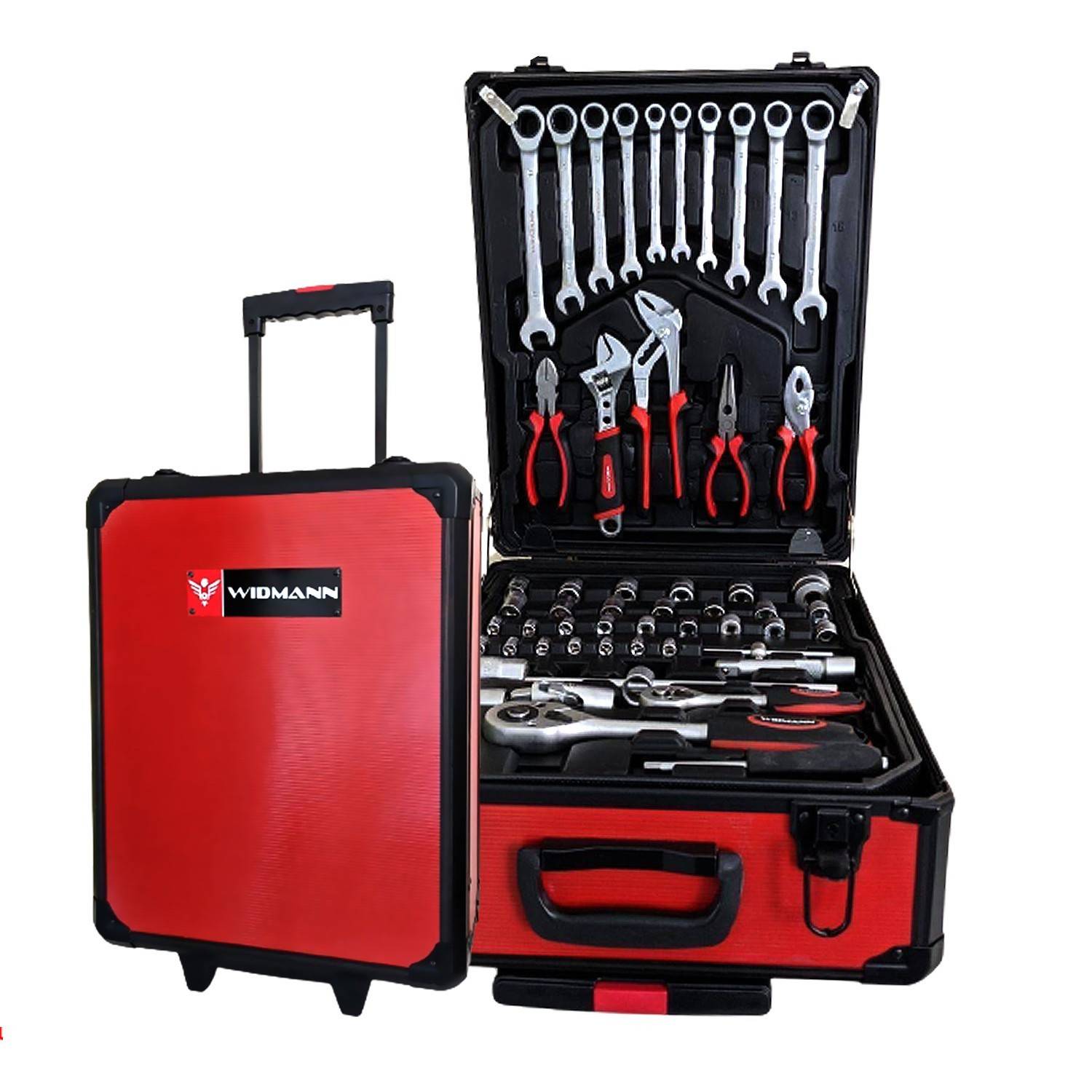 Caisse à outils, Widmann 254ALC, Valise de garagiste, mécanicien de 254 pièces, pinces, tournevis, clés, scie, marteau - Image 1