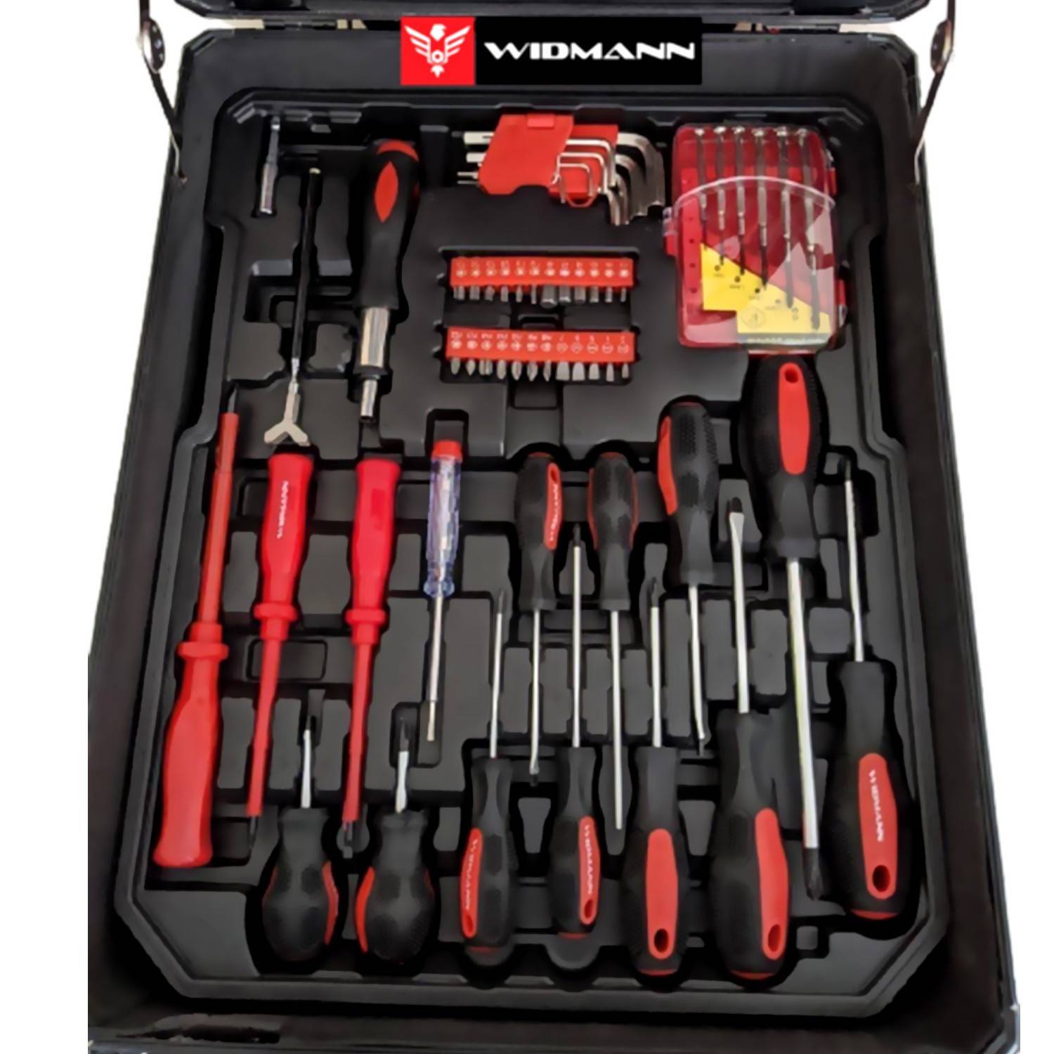 Caisse à outils, Widmann 254ALC, Valise de garagiste, mécanicien de 254 pièces, pinces, tournevis, clés, scie, marteau - Image 4