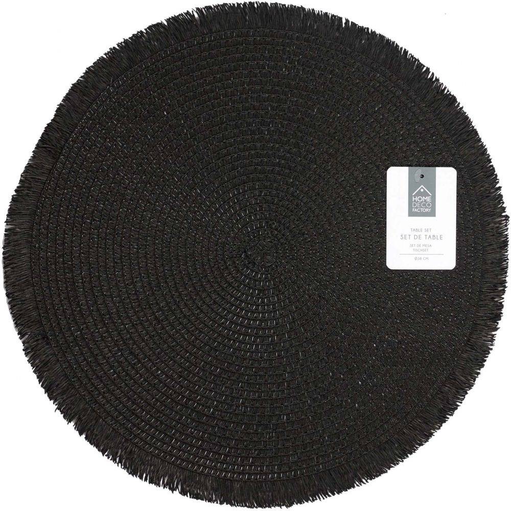 The Home Deco Factory - Set de table rond avec franges 38 cm - Imagen 4